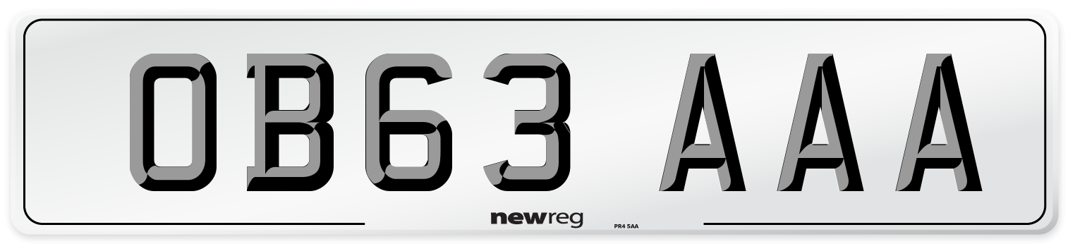OB63 AAA Number Plate from New Reg